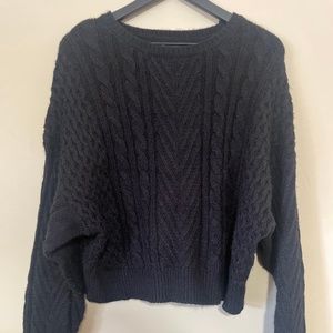 Volcom Black Cable Knit Sweater | Size XL